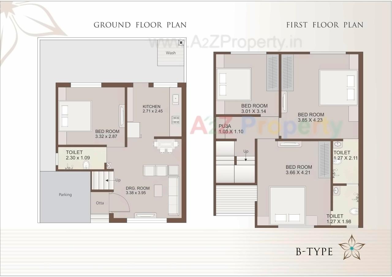 Layout of real estate project Ornate Townsville located at Jambuva, Vadodara, Gujarat