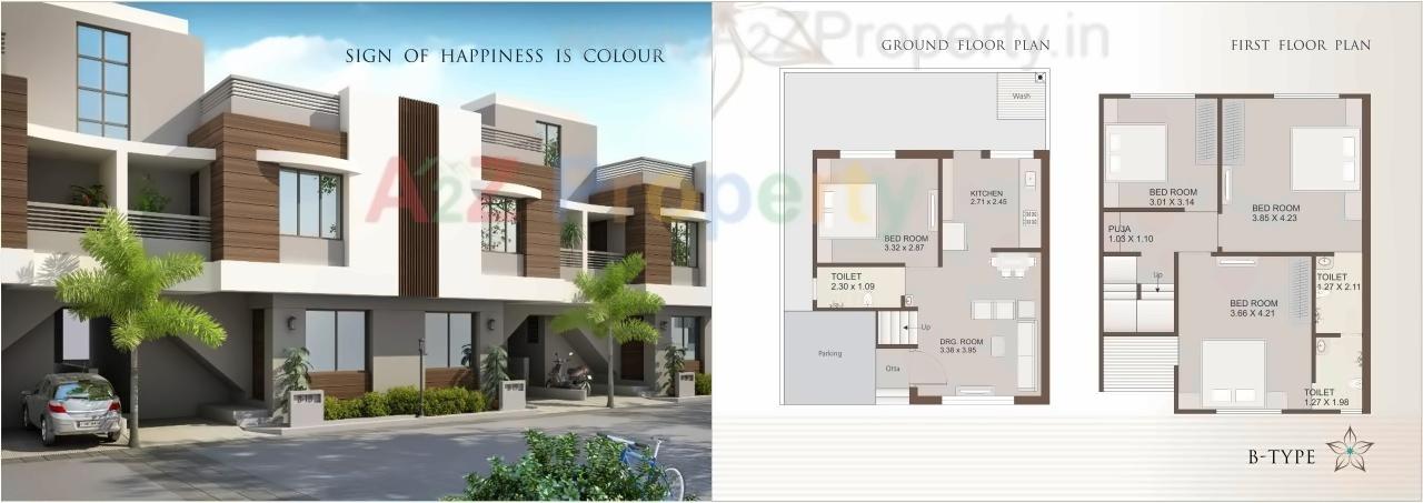 Layout of real estate project Ornate Townsville located at Jambuva, Vadodara, Gujarat