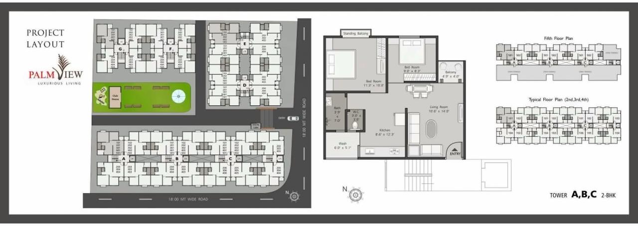 Layout of real estate project Palm View located at Sayajipura, Vadodara, Gujarat