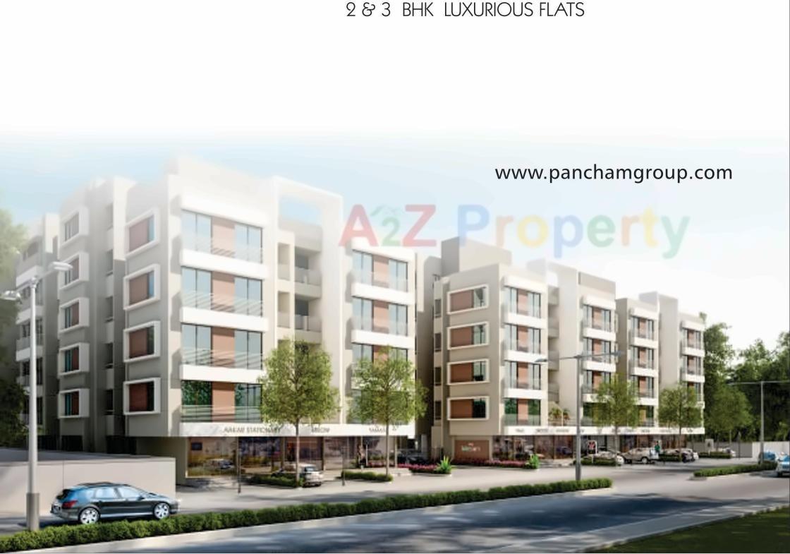 3D Elevation of real estate project Pancham Blossom located at Sayajipura, Vadodara, Gujarat