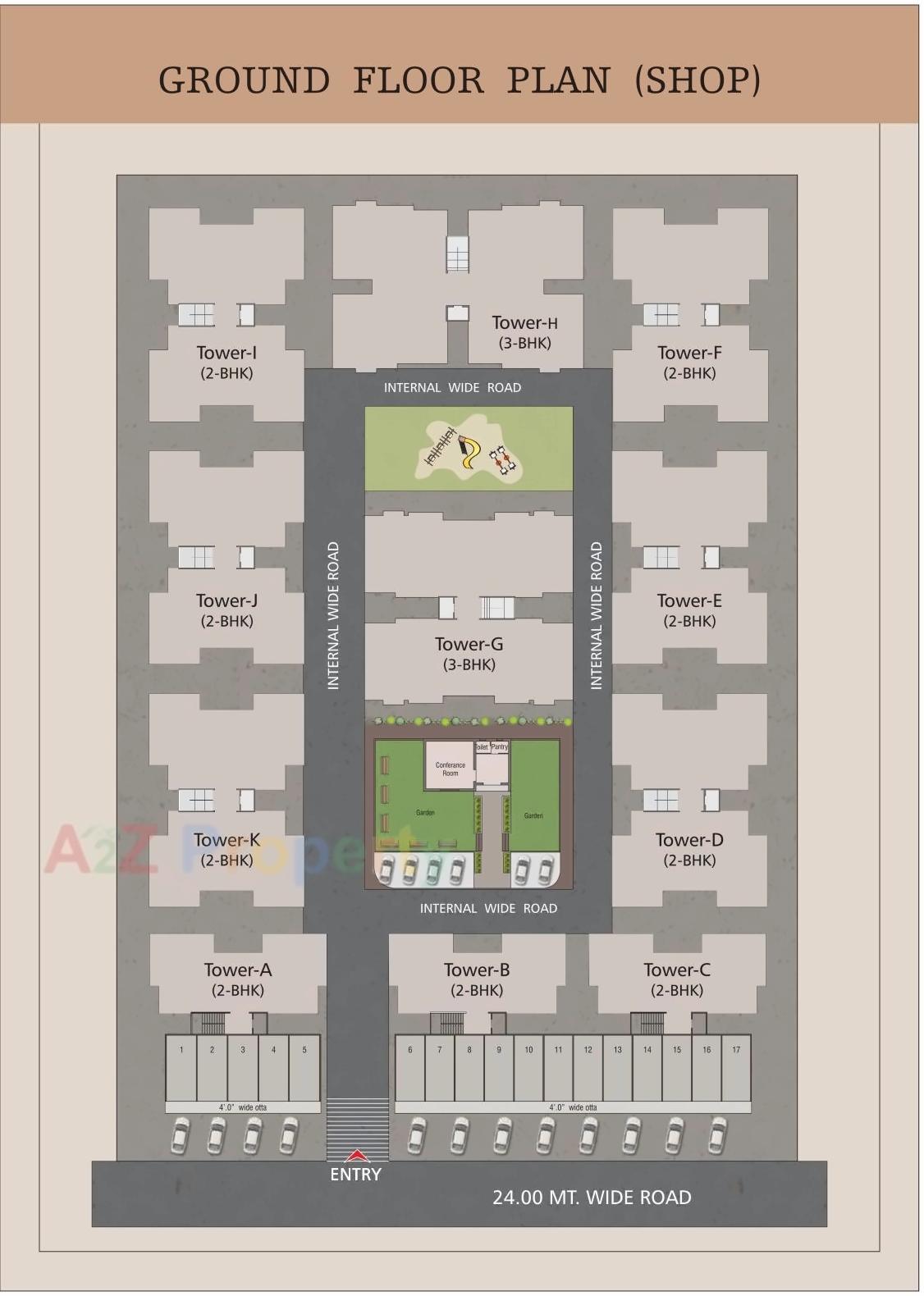 Layout of real estate project Pancham Blossom located at Sayajipura, Vadodara, Gujarat