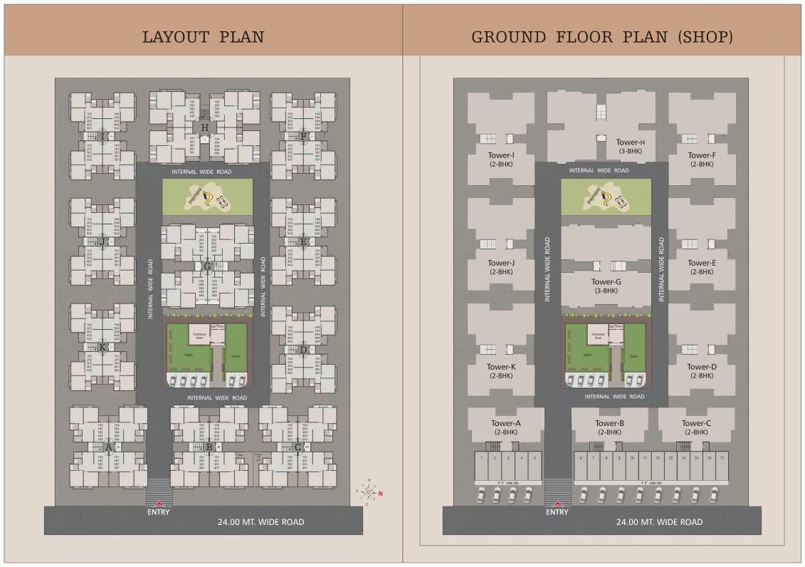 Layout of real estate project Pancham Blossom located at Sayajipura, Vadodara, Gujarat