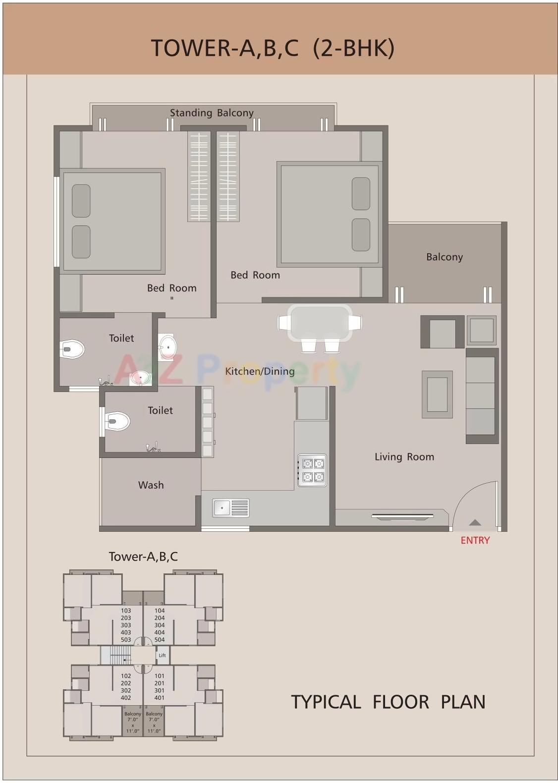 Layout of real estate project Pancham Blossom located at Sayajipura, Vadodara, Gujarat