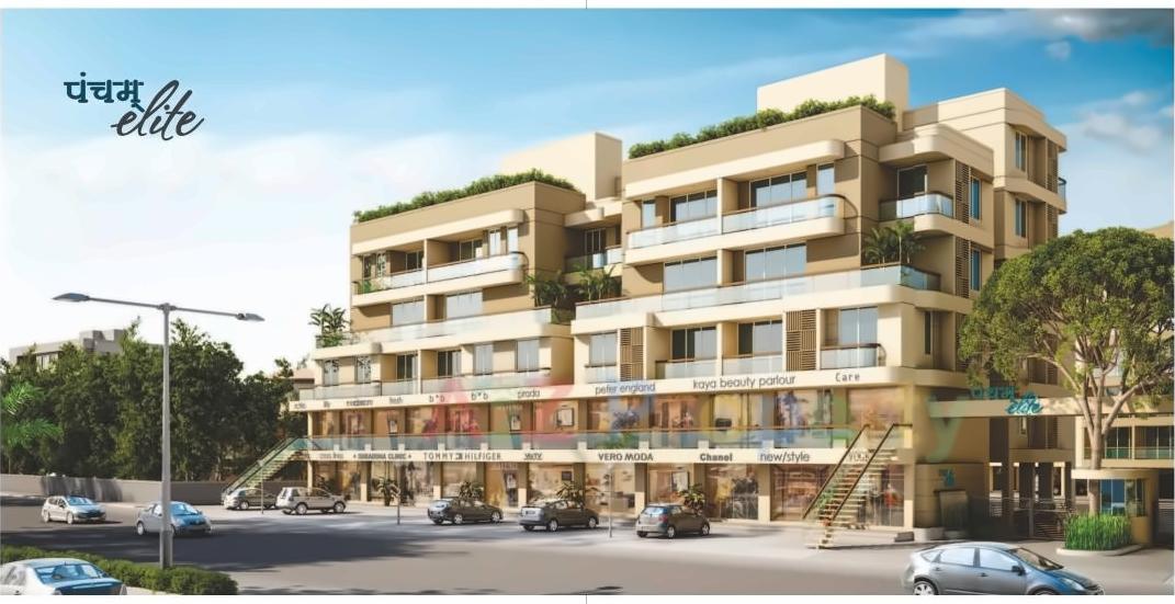 3D Elevation of real estate project Pancham Elite located at Sayajipura, Vadodara, Gujarat