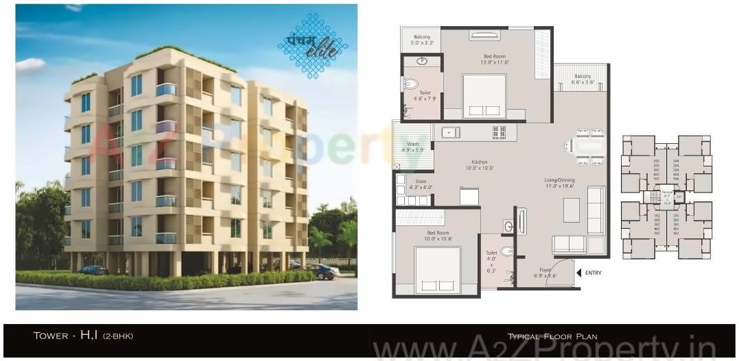 Layout of real estate project Pancham Elite located at Sayajipura, Vadodara, Gujarat