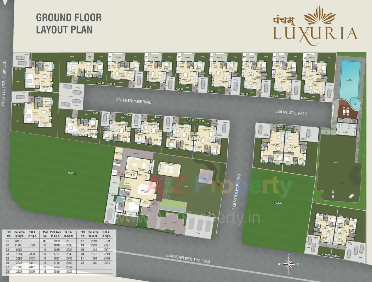 Layout of real estate project Pancham Luxuria located at Savli, Vadodara, Gujarat