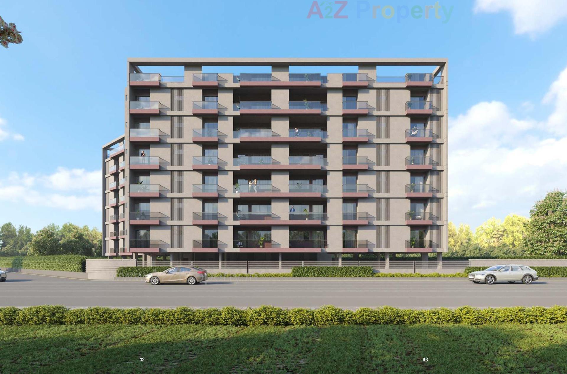 3D Elevation of real estate project Param Sapphire located at Harni, Vadodara, Gujarat