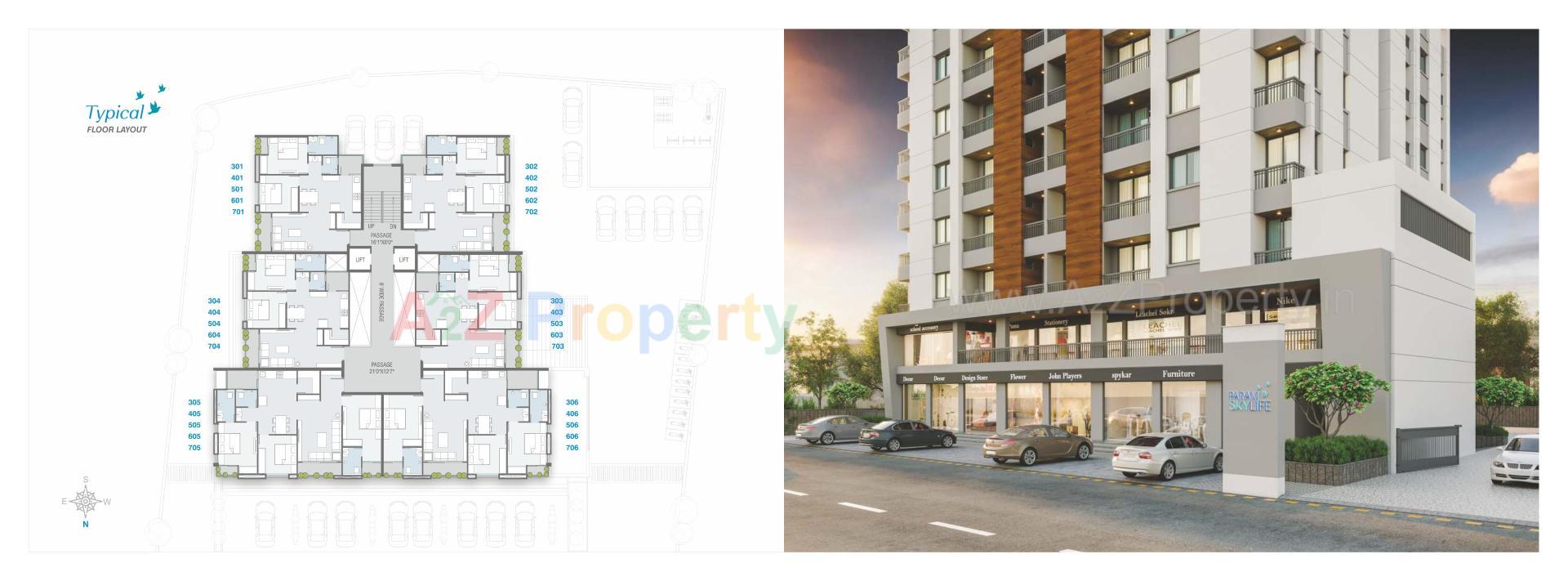 Layout of real estate project Param Skylife located at Gotri, Vadodara, Gujarat