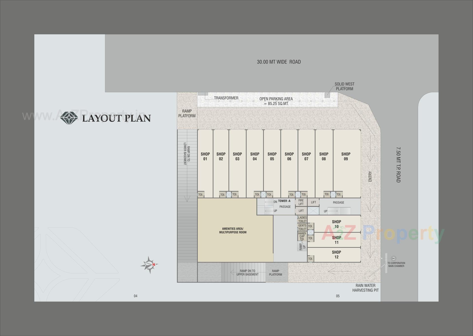 Layout of real estate project Param Solitaire located at Nagarwada, Vadodara, Gujarat