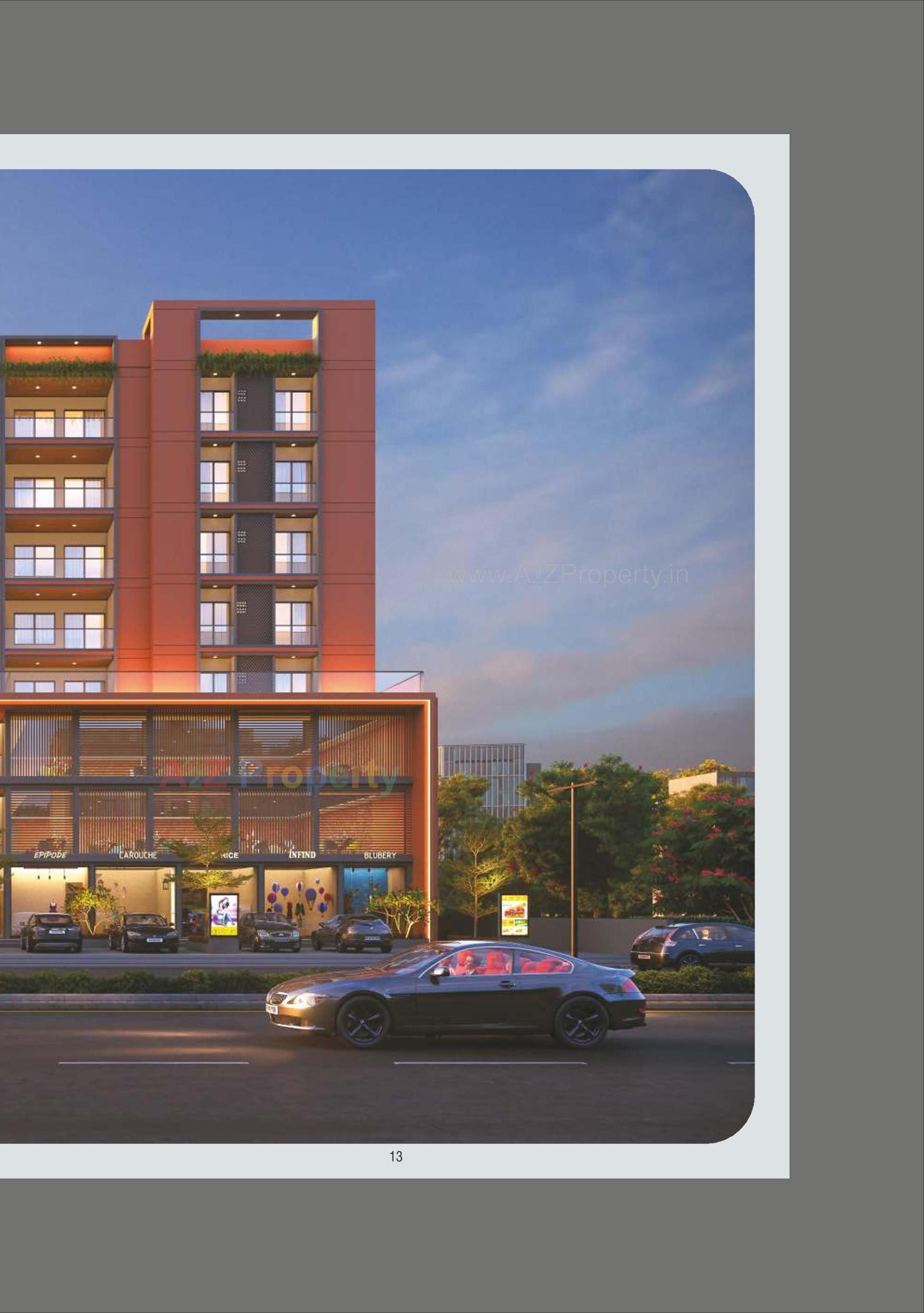 3D Elevation of real estate project Param Solitaire located at Nagarwada, Vadodara, Gujarat