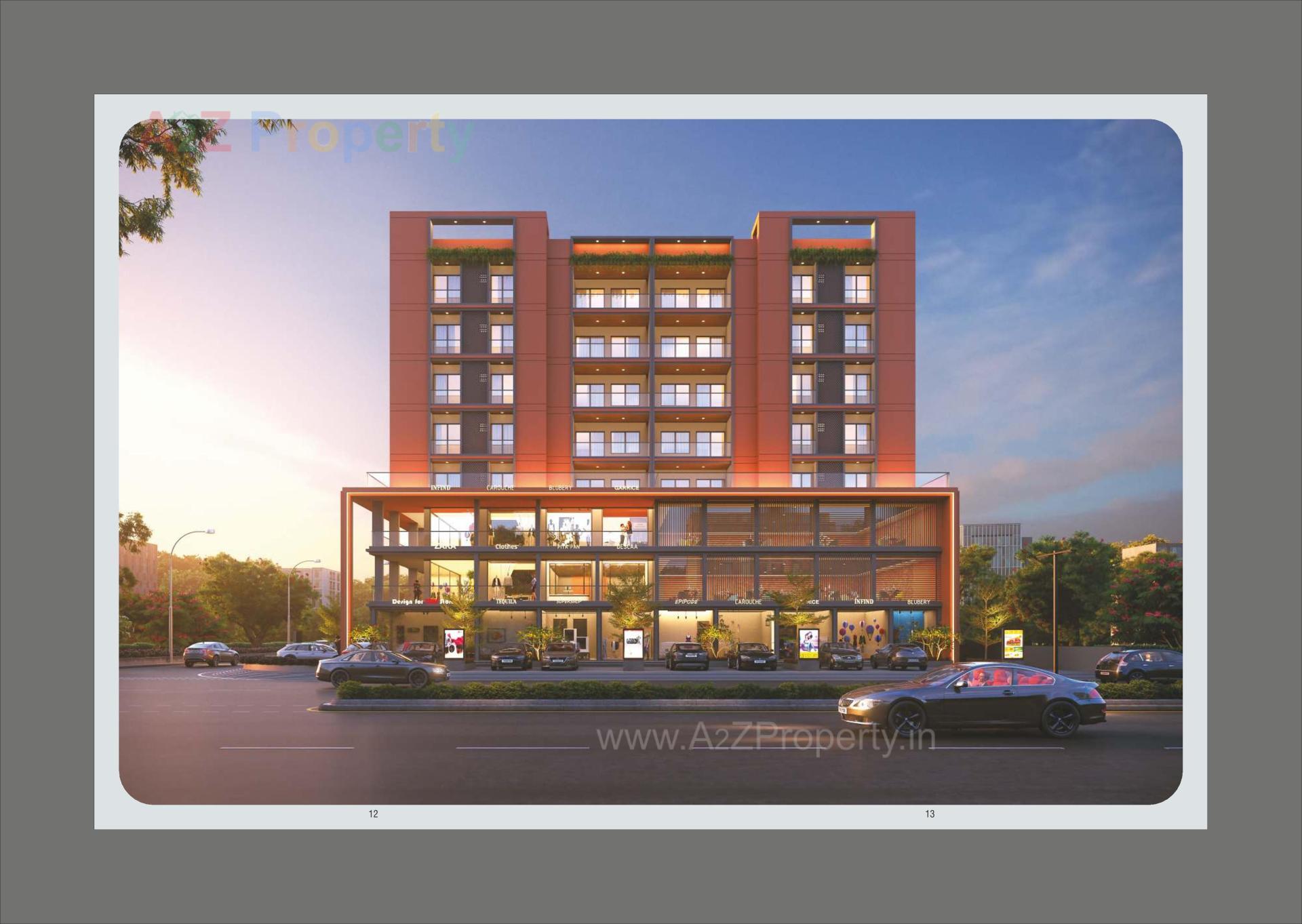 3D Elevation of real estate project Param Solitaire located at Nagarwada, Vadodara, Gujarat