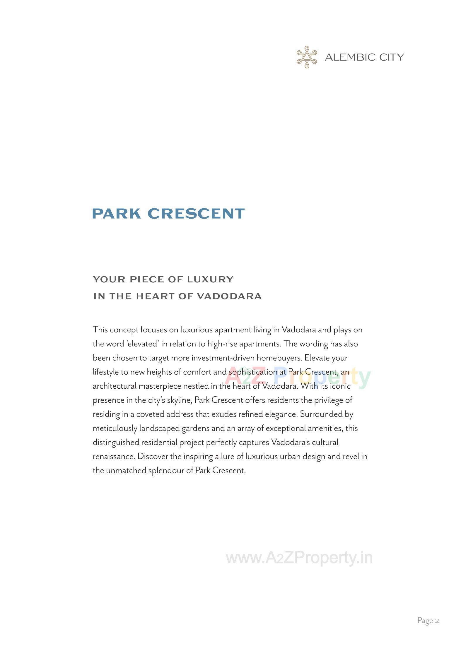  of real estate project Park Crescent located at Gorwa, Vadodara, Gujarat