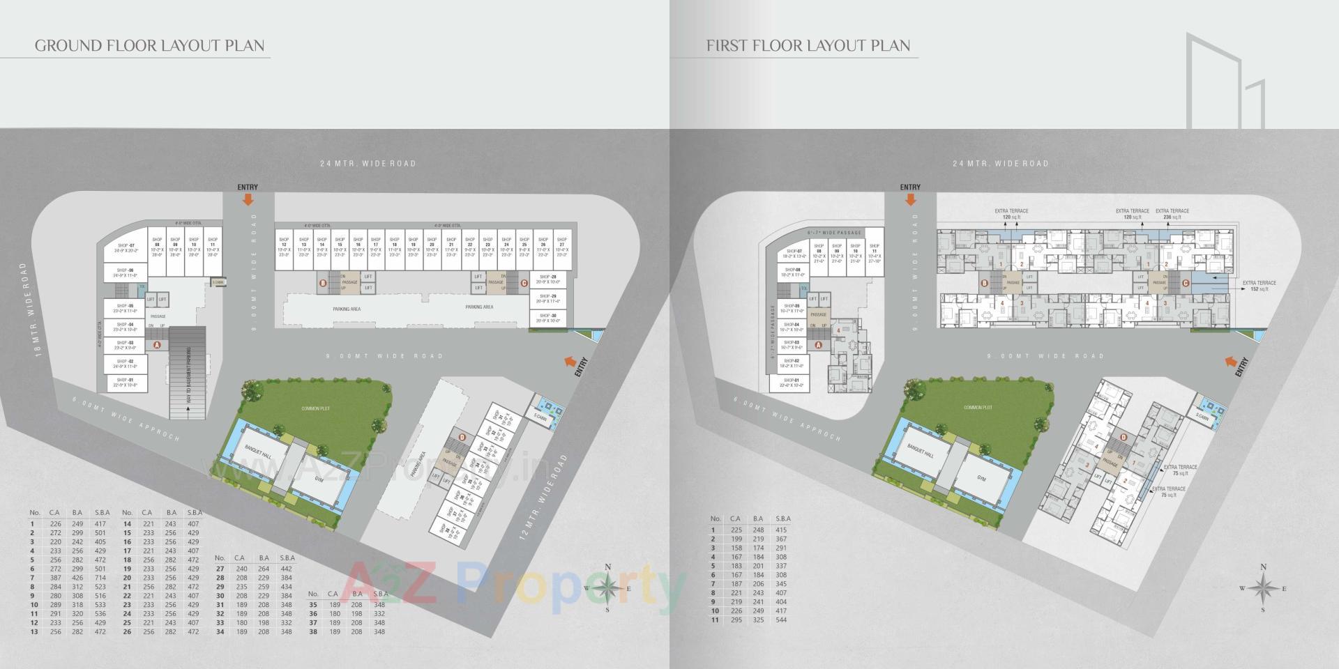 Layout of real estate project Park Heaven located at Gorwa, Vadodara, Gujarat