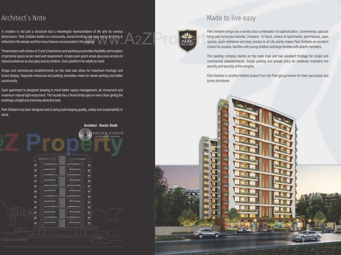 3D Elevation of real estate project Park Solitaire located at Vadsar, Vadodara, Gujarat