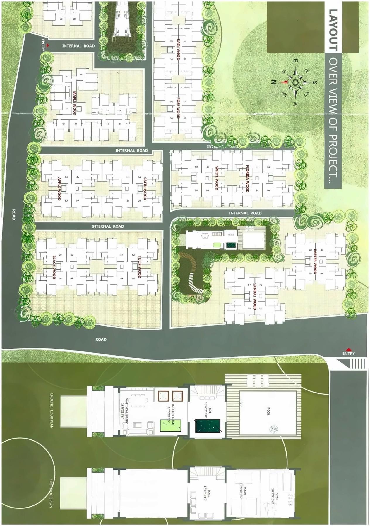 Layout of real estate project Park Woods located at Gorva, Vadodara, Gujarat