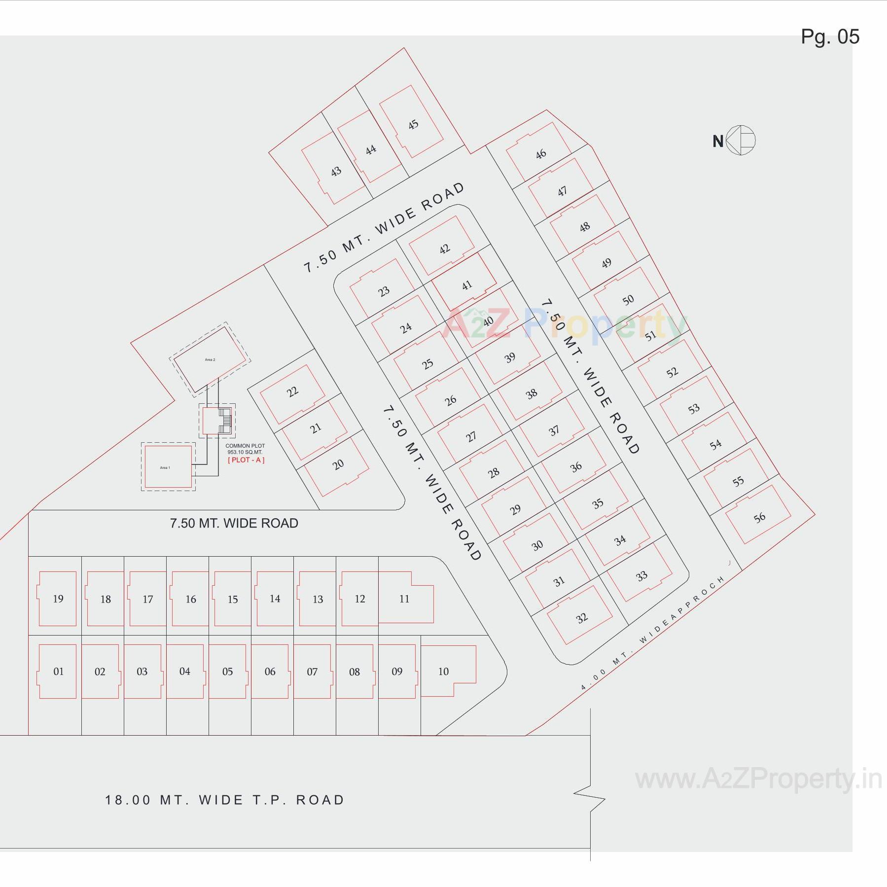 Layout of real estate project Parkfields located at Tarsali, Vadodara, Gujarat