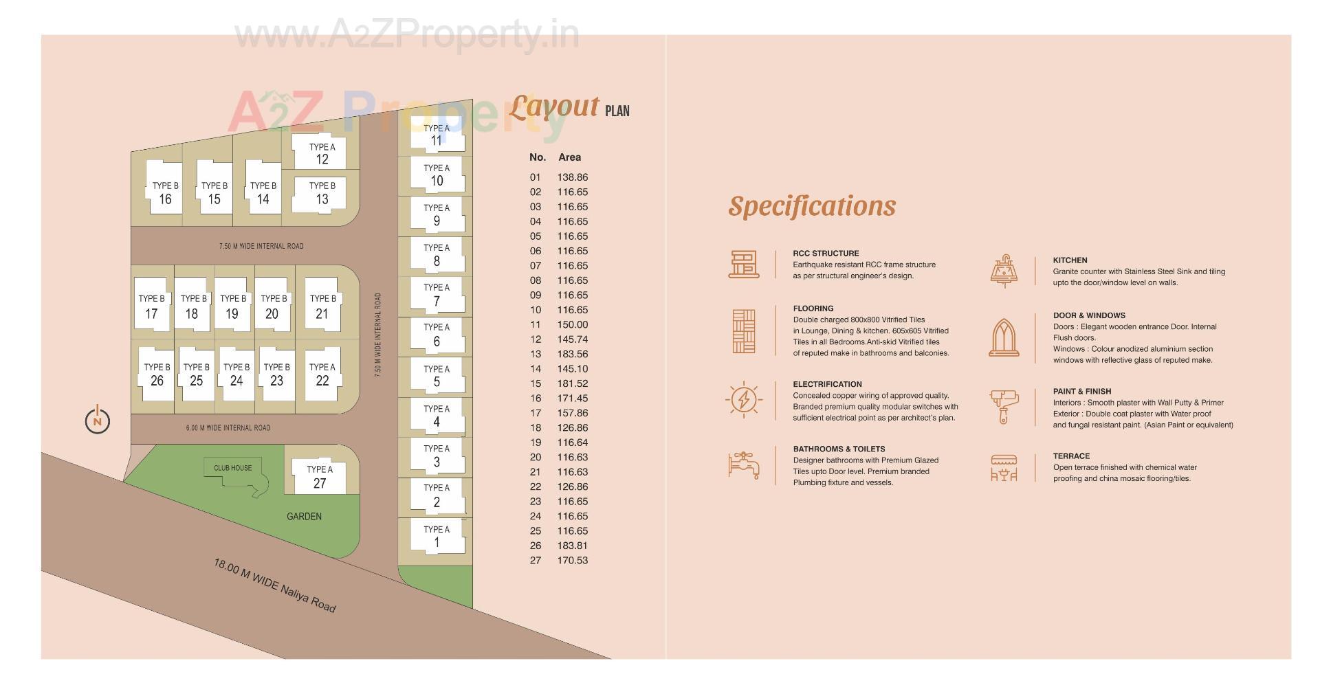 Layout of real estate project Parkluxe located at Khatamba, Vadodara, Gujarat