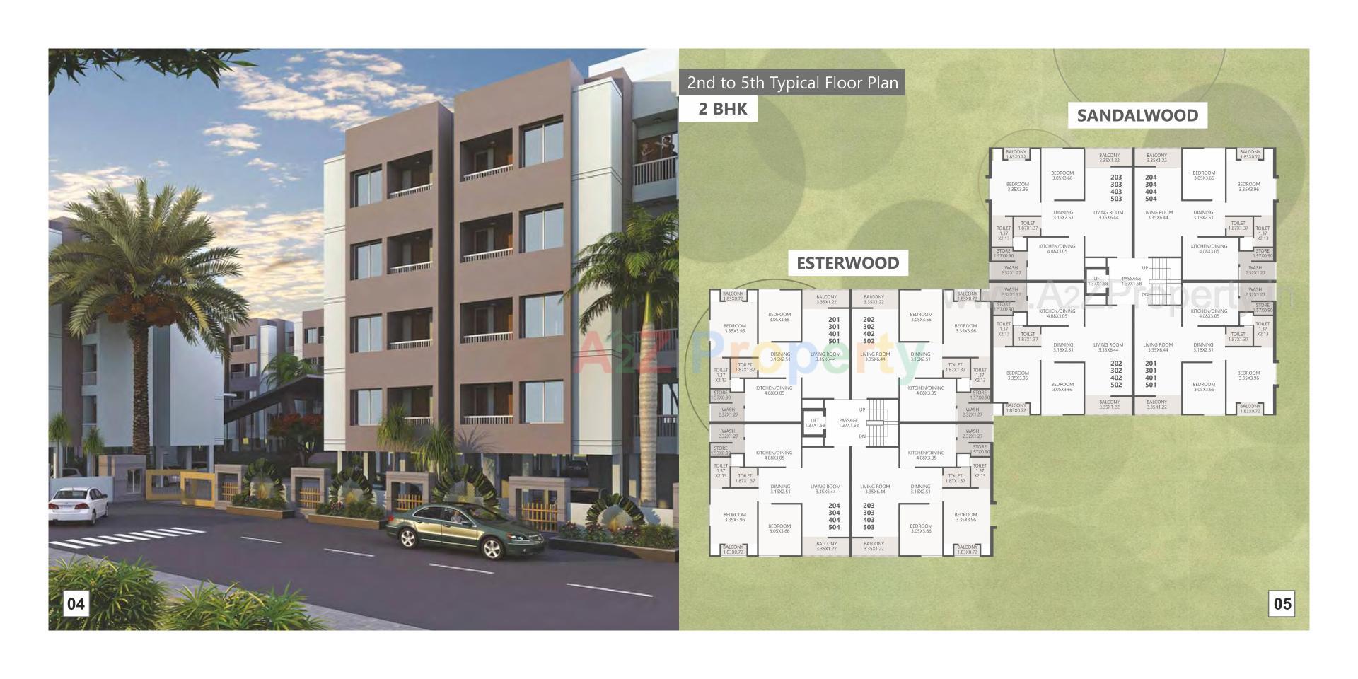 Layout of real estate project Parkwoods   Tower M located at Gorwa, Vadodara, Gujarat