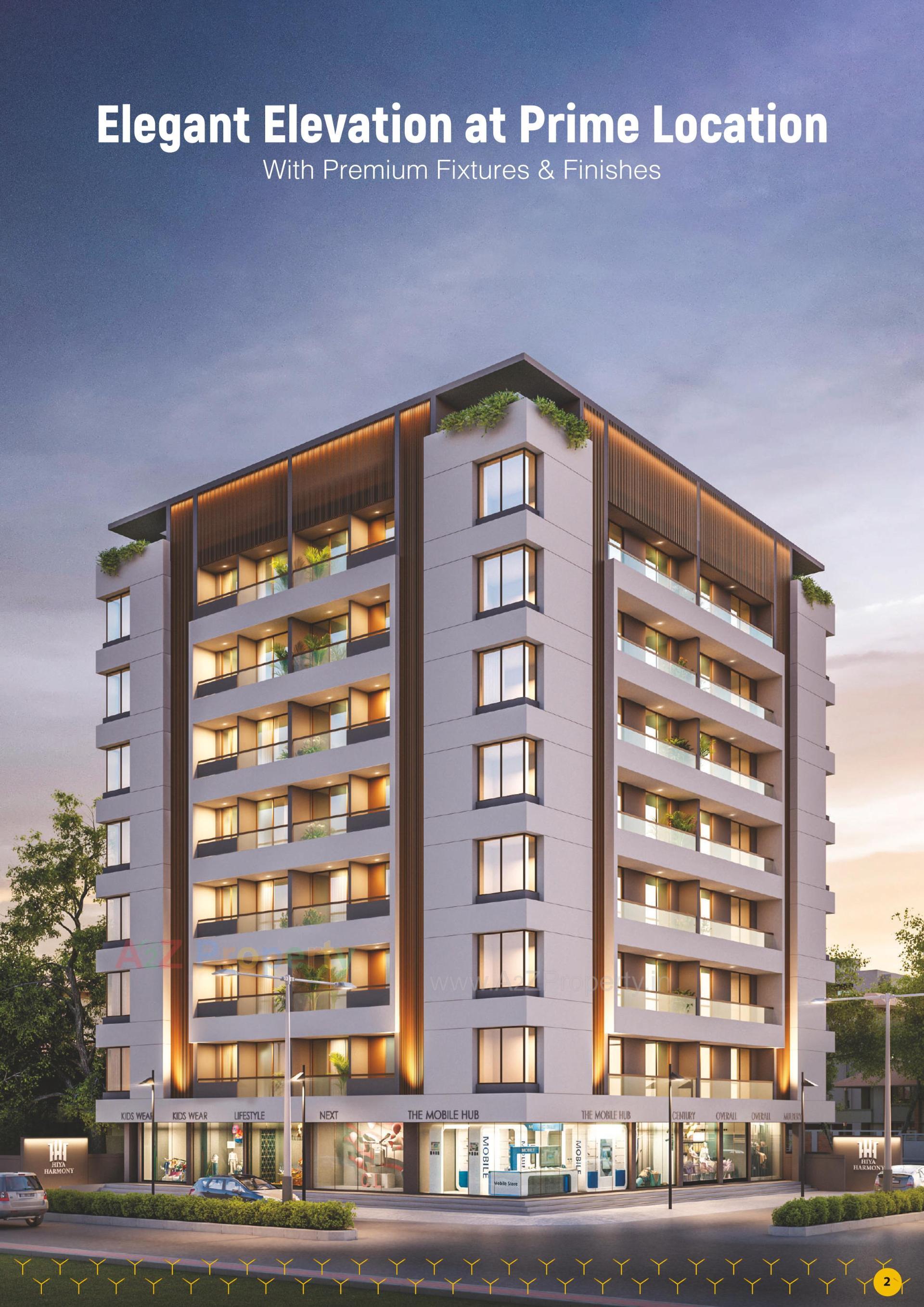 3D Elevation of real estate project Parshwa Hiya Harmony located at Manjalpur, Vadodara, Gujarat