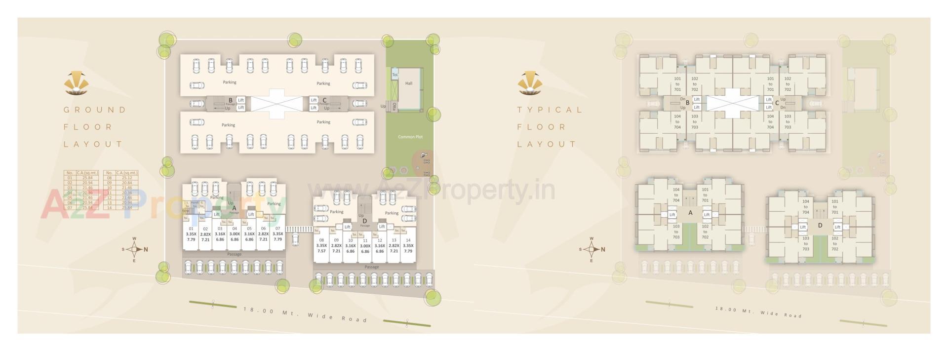 Layout of real estate project Pearl Heights located at City, Vadodara, Gujarat
