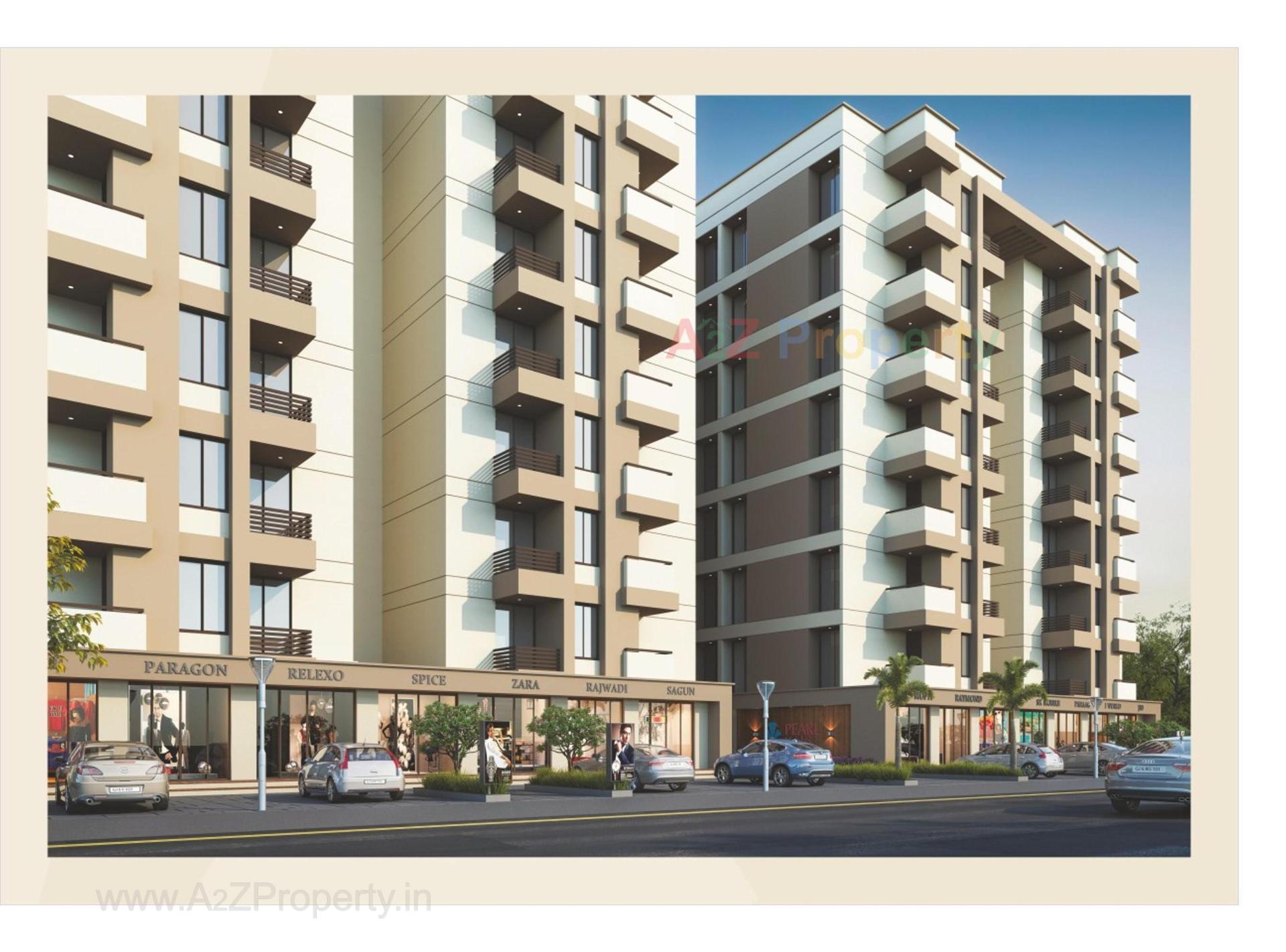 3D Elevation of real estate project Pearl Heights located at City, Vadodara, Gujarat
