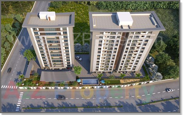 3D Elevation of real estate project Petal Aster located at Bhayli, Vadodara, Gujarat