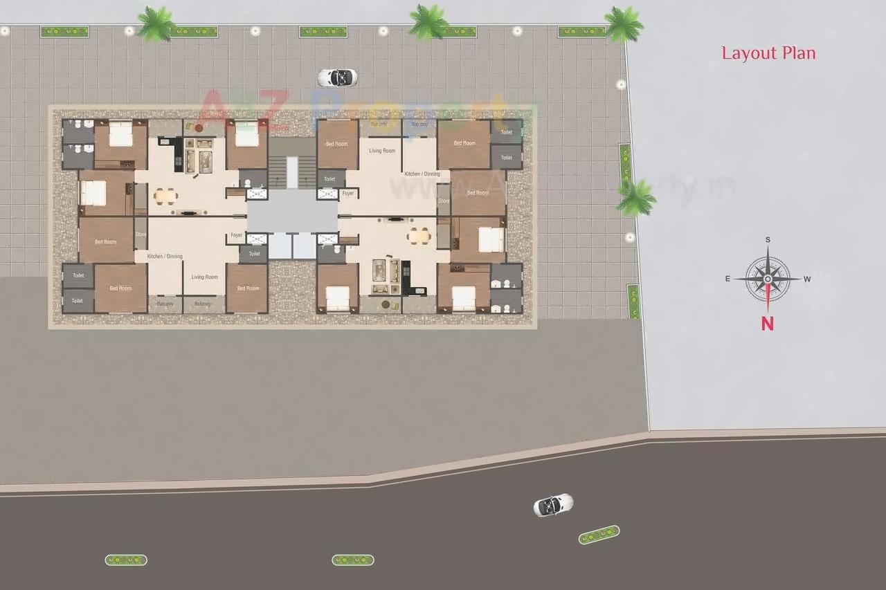 Layout of real estate project Petal Aster located at Bhayli, Vadodara, Gujarat
