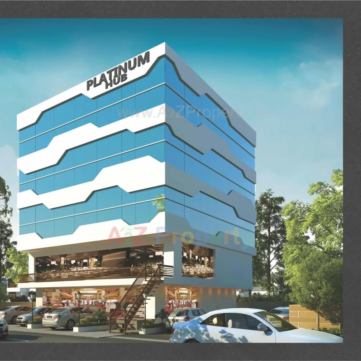 3D Elevation of real estate project Platinum Hub located at Manjalpur, Vadodara, Gujarat