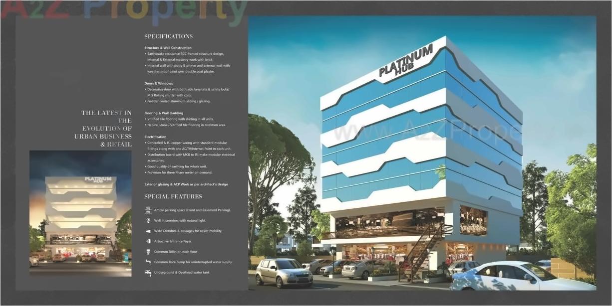 3D Elevation of real estate project Platinum Hub located at Manjalpur, Vadodara, Gujarat