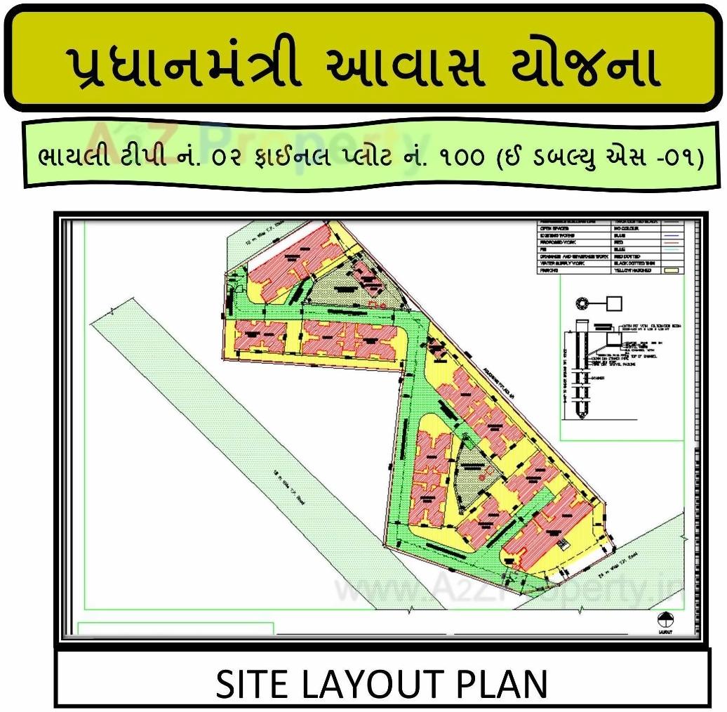 Layout of real estate project Pmay Bhayli 360 Ews Fp 100 located at Bhayli, Vadodara, Gujarat
