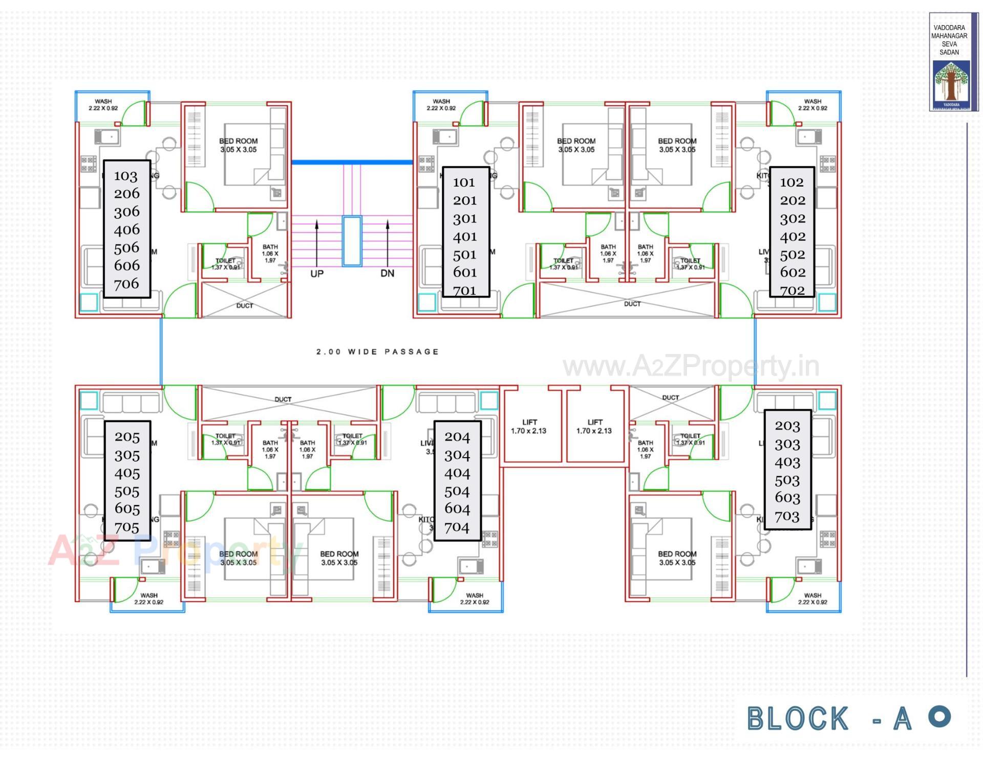Layout of real estate project Pmay, Ews 2, Tp 02, Fp 105, Subhanpura located at Subhanpura, Vadodara, Gujarat