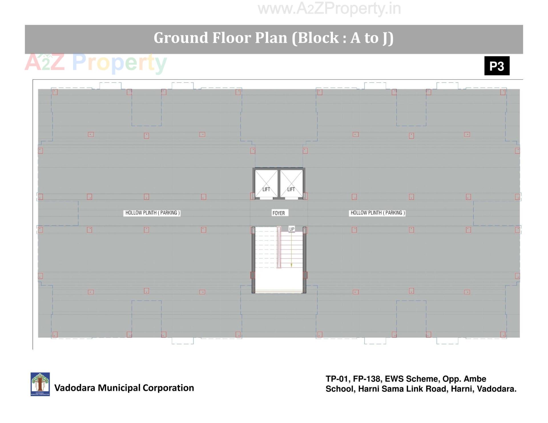 Layout of real estate project Pmay, Ews, Tp 01, Fp 138, Harni located at Harni, Vadodara, Gujarat