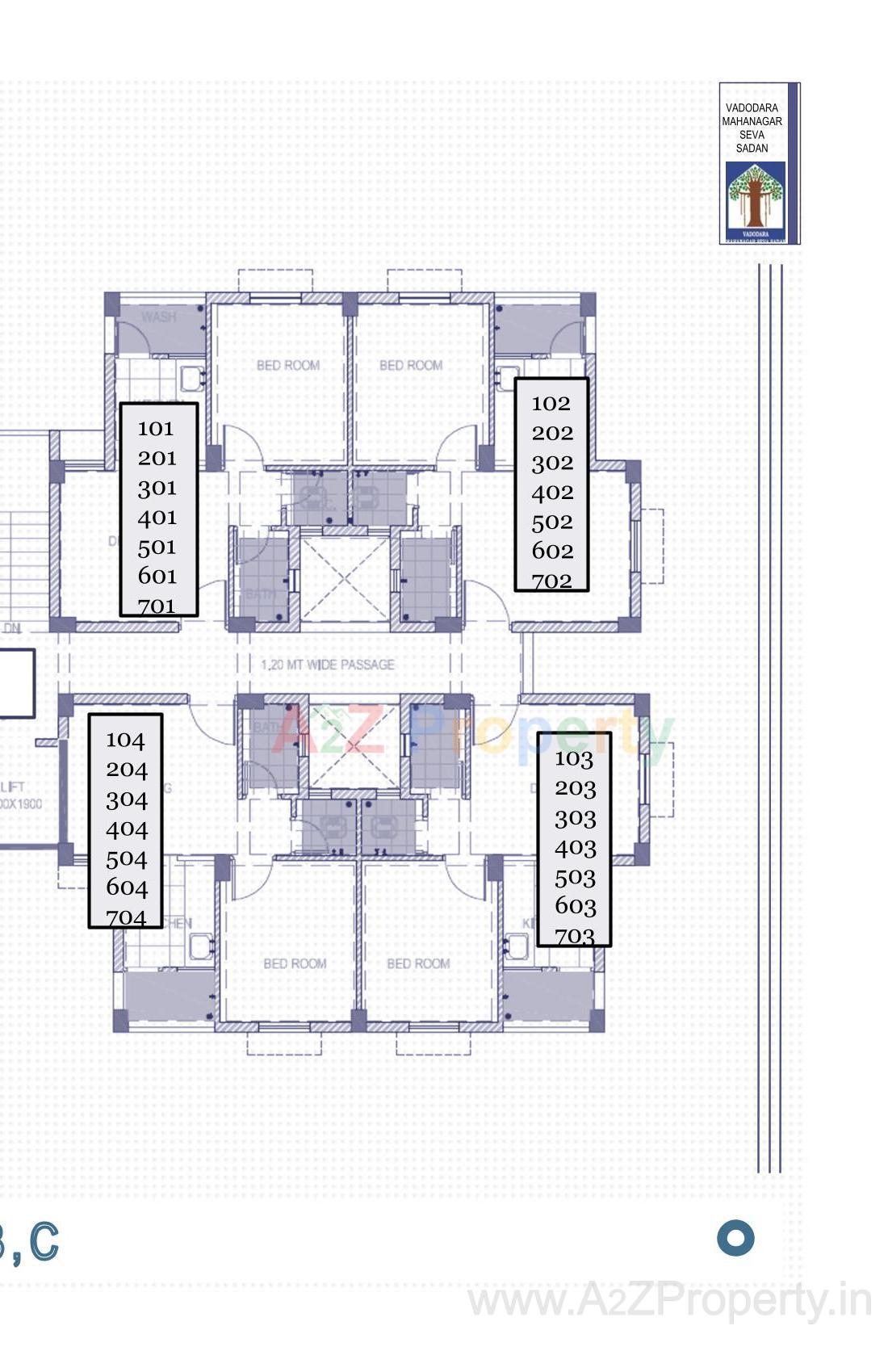 Layout of real estate project Pmay, Ews, Tp 01, Fp 125, Gotri located at Gotri, Vadodara, Gujarat