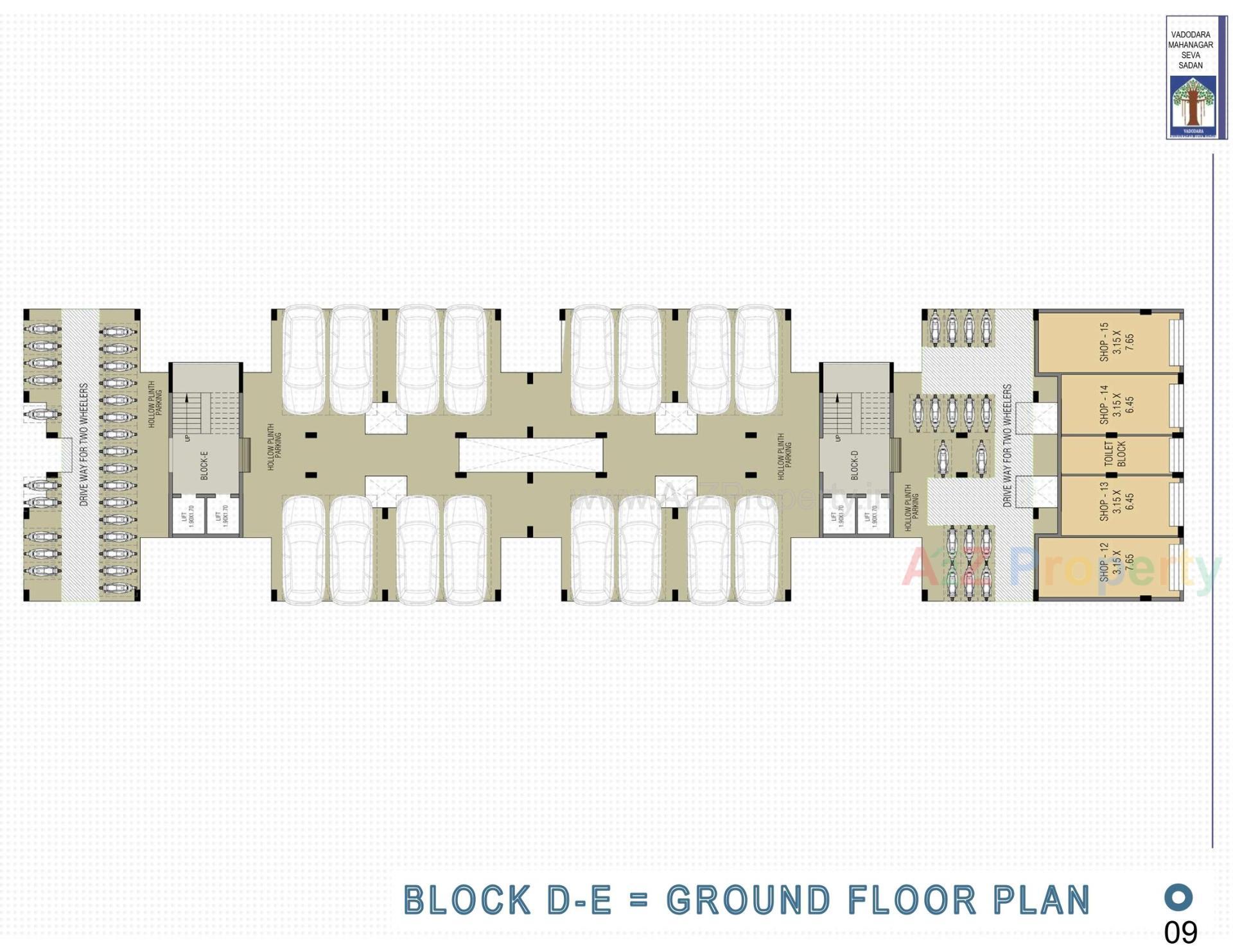 Layout of real estate project Pmay, Ews, Tp 01, Fp 71, Sevasi located at Sevasi, Vadodara, Gujarat