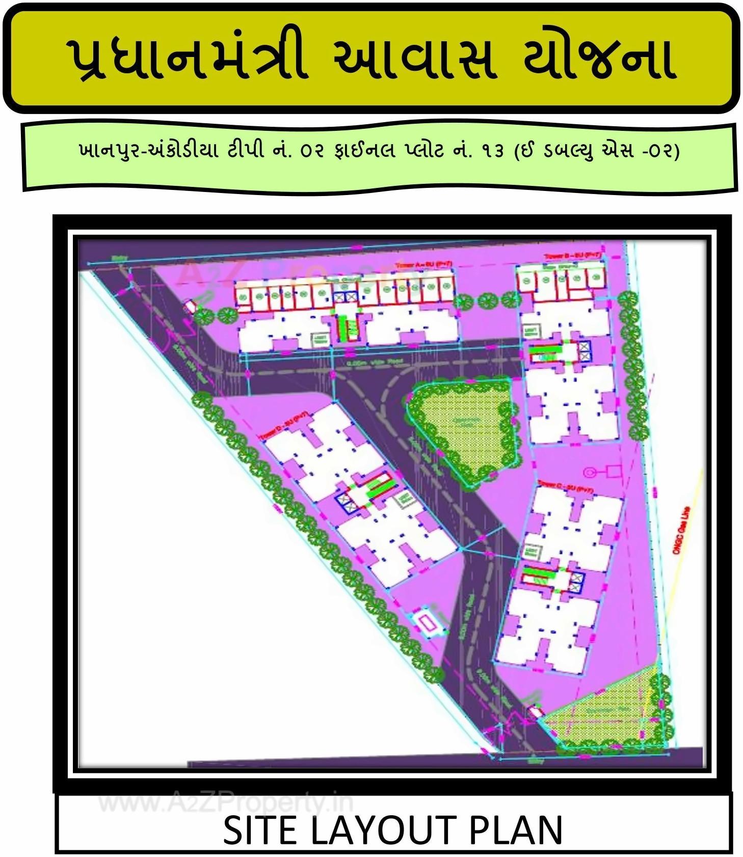 Layout of real estate project Pmay Khanpur Ankodia Tp2 Fp located at Ankodia, Vadodara, Gujarat