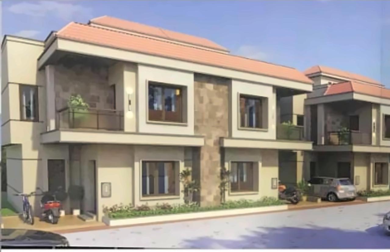 3D Elevation of real estate project Prachi Bunglows located at Maretha, Vadodara, Gujarat