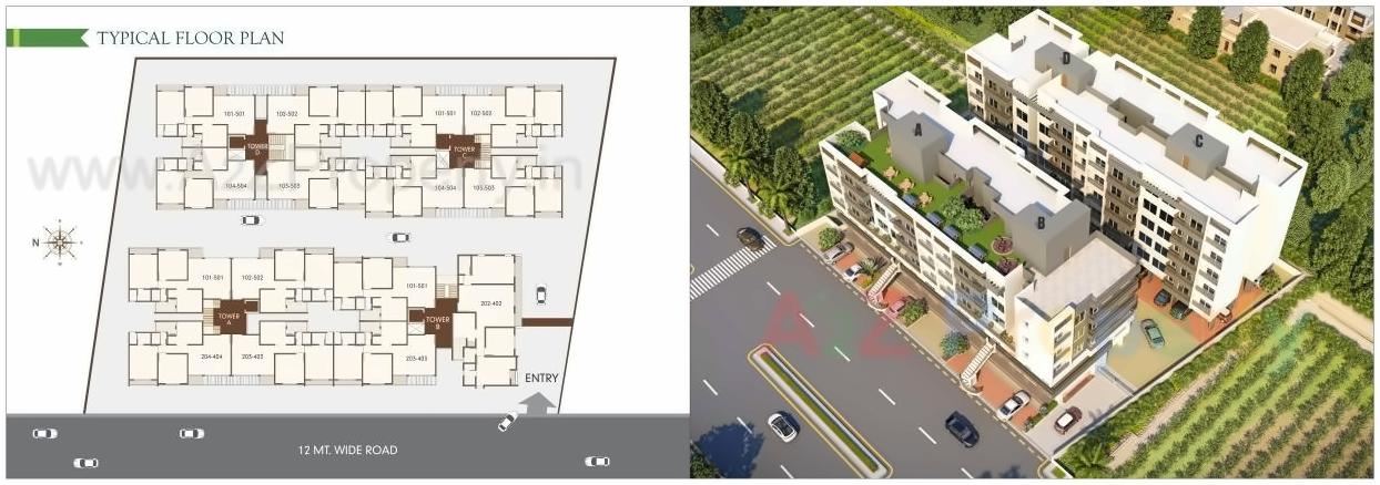 Layout of real estate project Prakruti Greens located at Bhayli, Vadodara, Gujarat