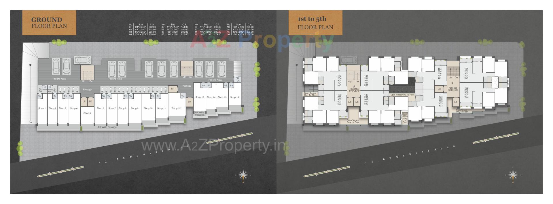 Layout of real estate project Prakruti Icon located at Bill, Vadodara, Gujarat