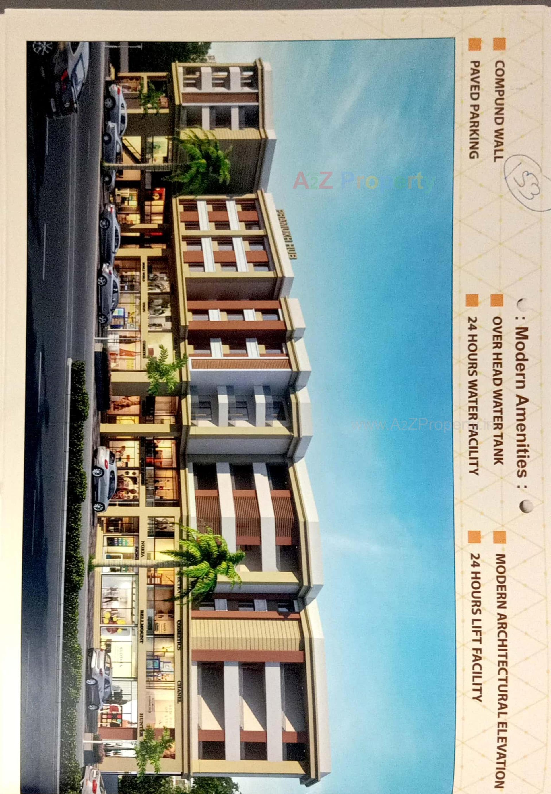 3D Elevation of real estate project Pramukh The Hub located at Padra, Vadodara, Gujarat