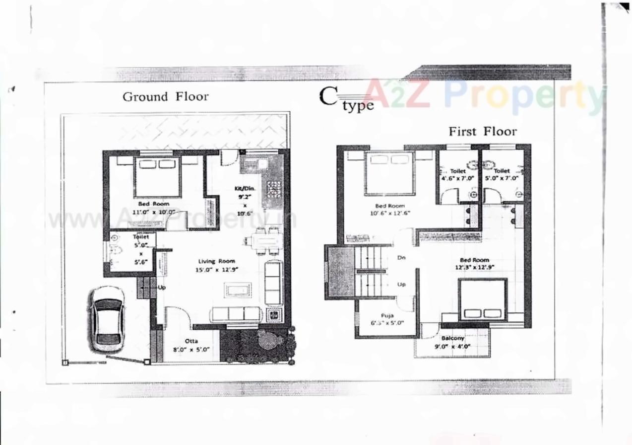 Layout of real estate project Pranav Bungalows located at Bapod, Vadodara, Gujarat