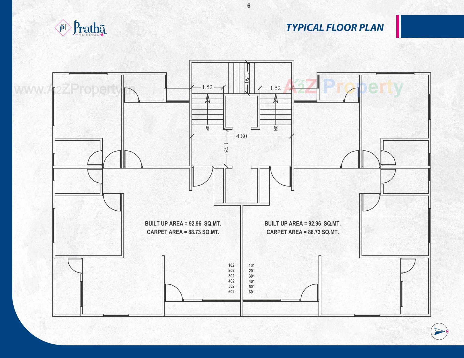 Layout of real estate project Pratha Heritage located at Bill, Vadodara, Gujarat