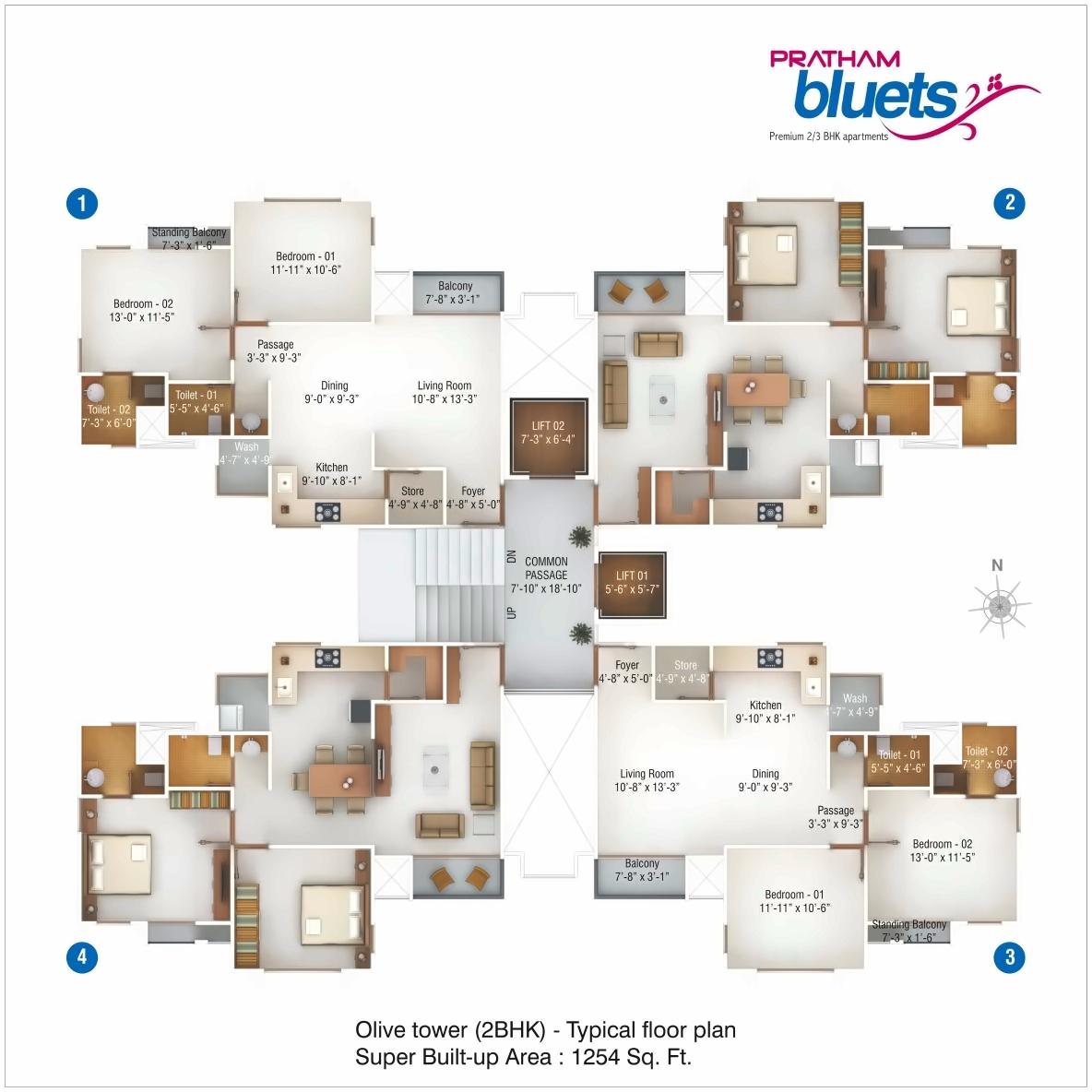 Layout of real estate project Pratham Bluets located at Gotri, Vadodara, Gujarat