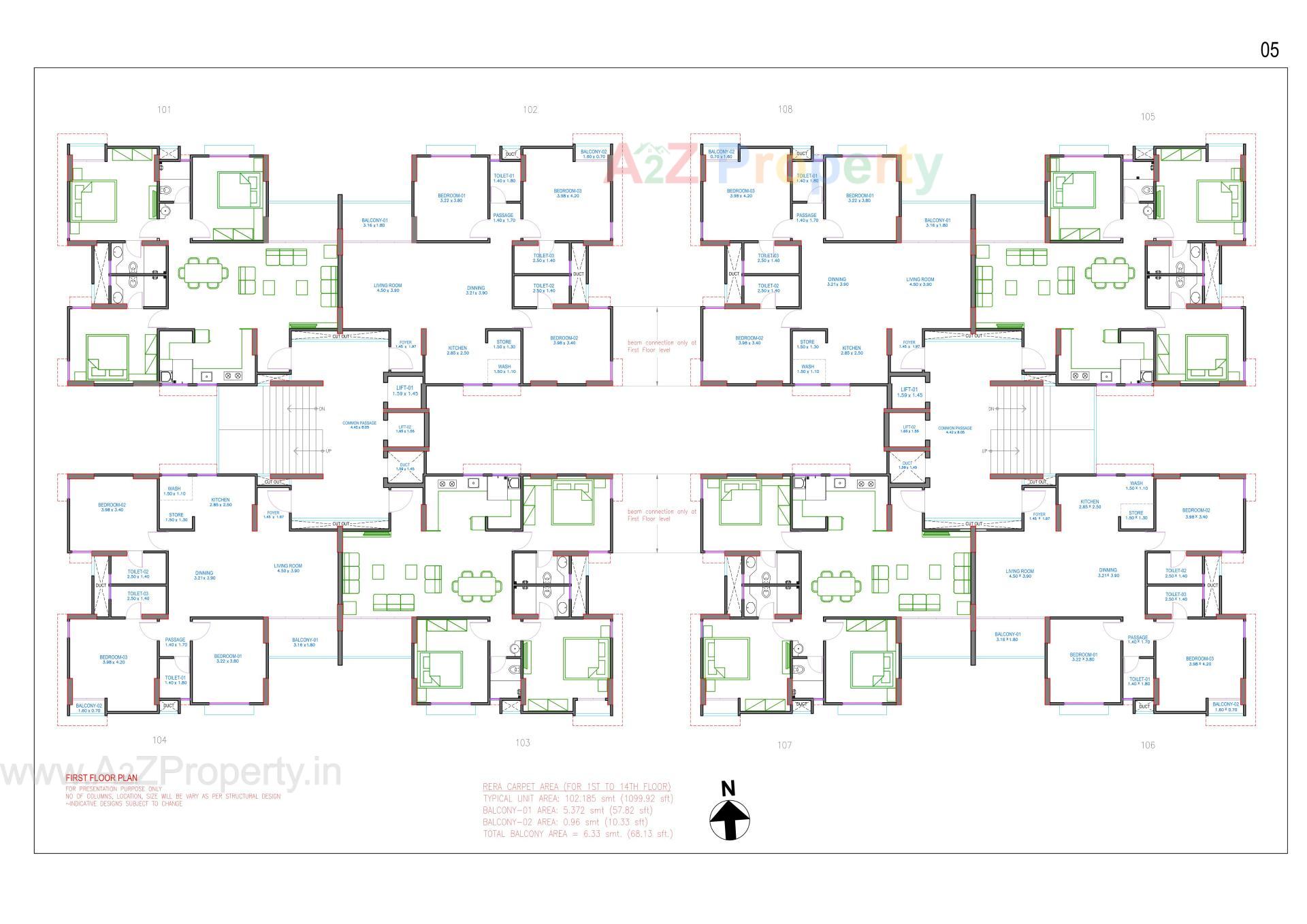 Layout of real estate project Pratham Bluets located at Gotri, Vadodara, Gujarat