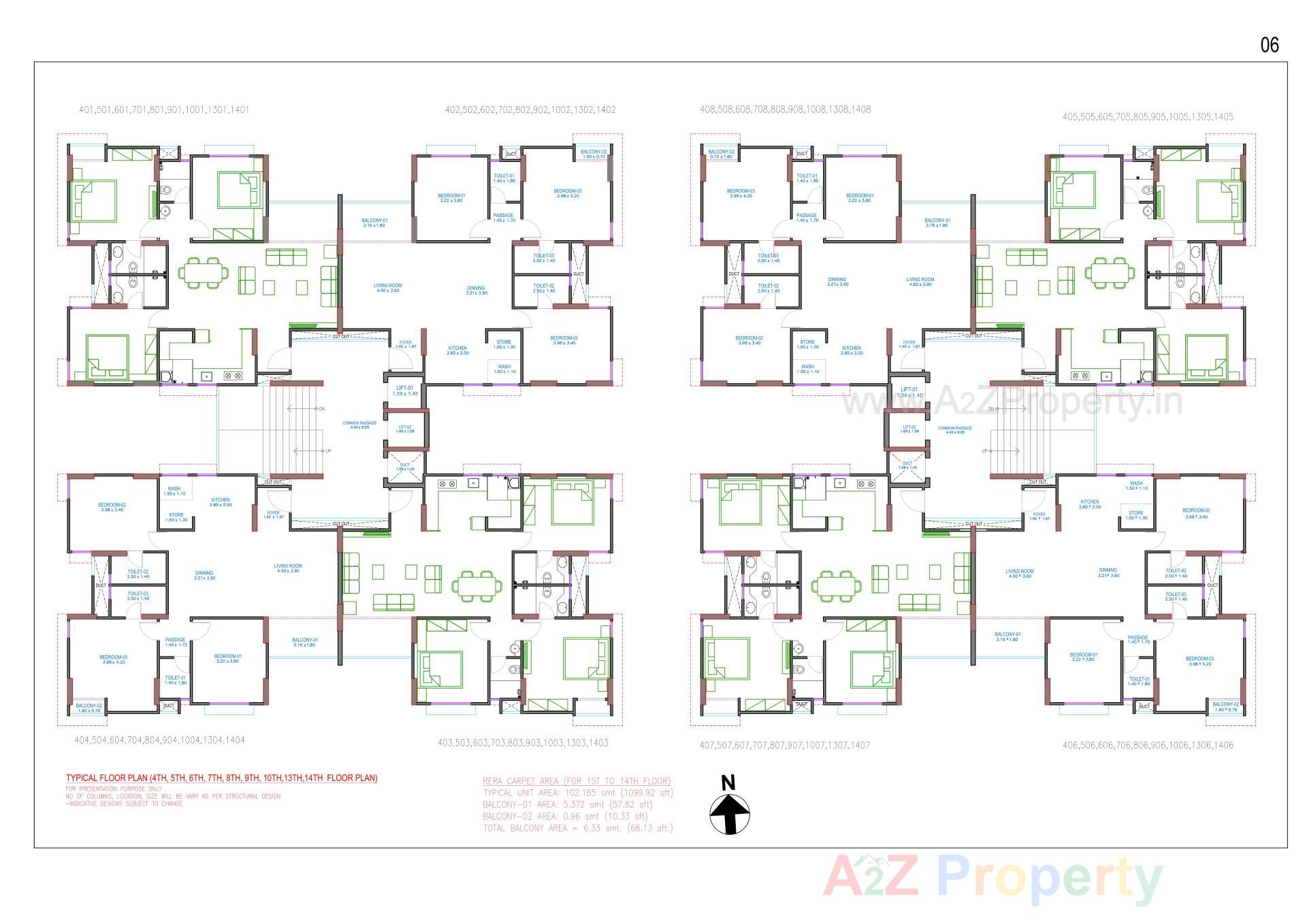 Layout of real estate project Pratham Bluets located at Gotri, Vadodara, Gujarat