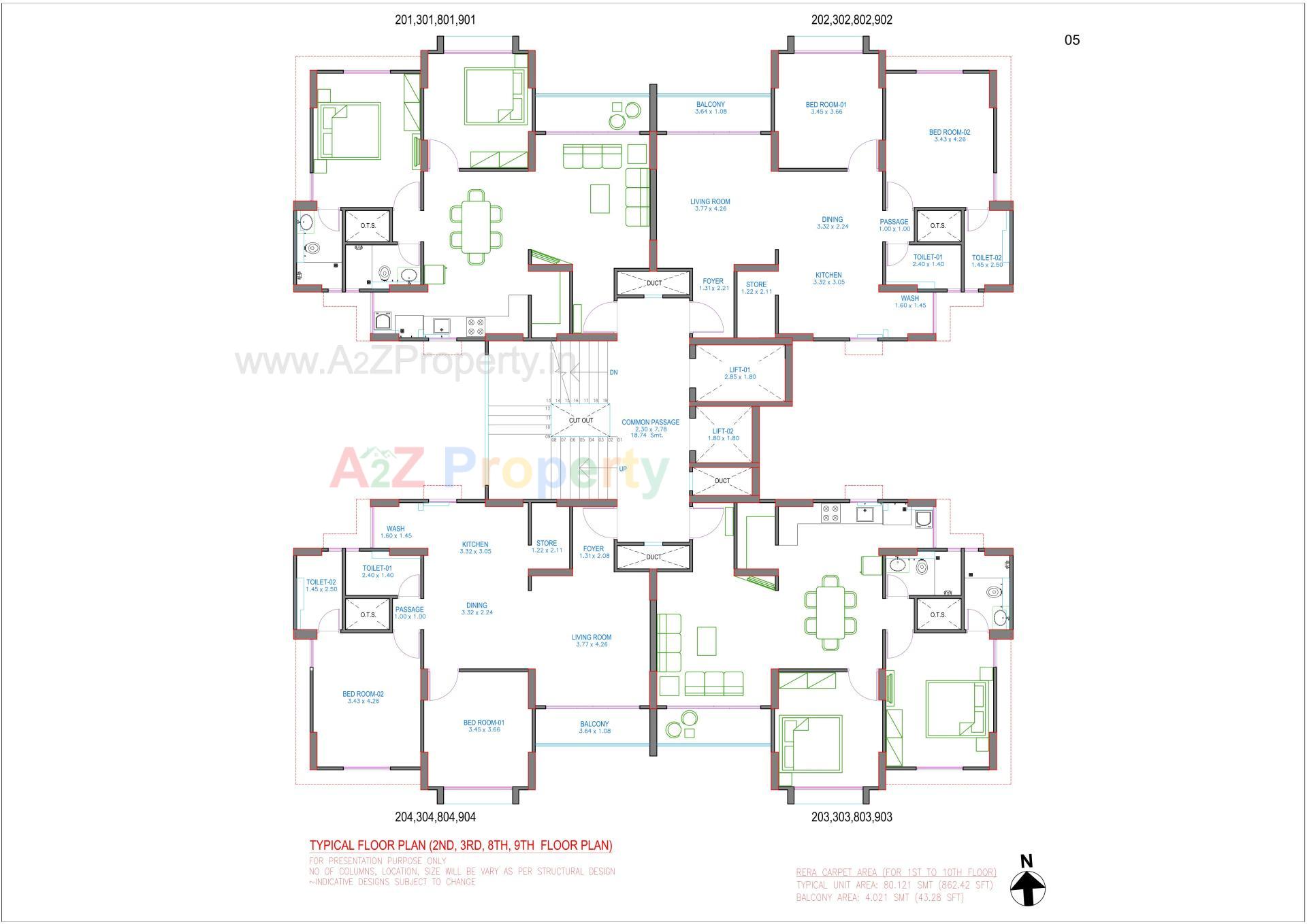 Layout of real estate project Pratham Bluets located at Gotri, Vadodara, Gujarat
