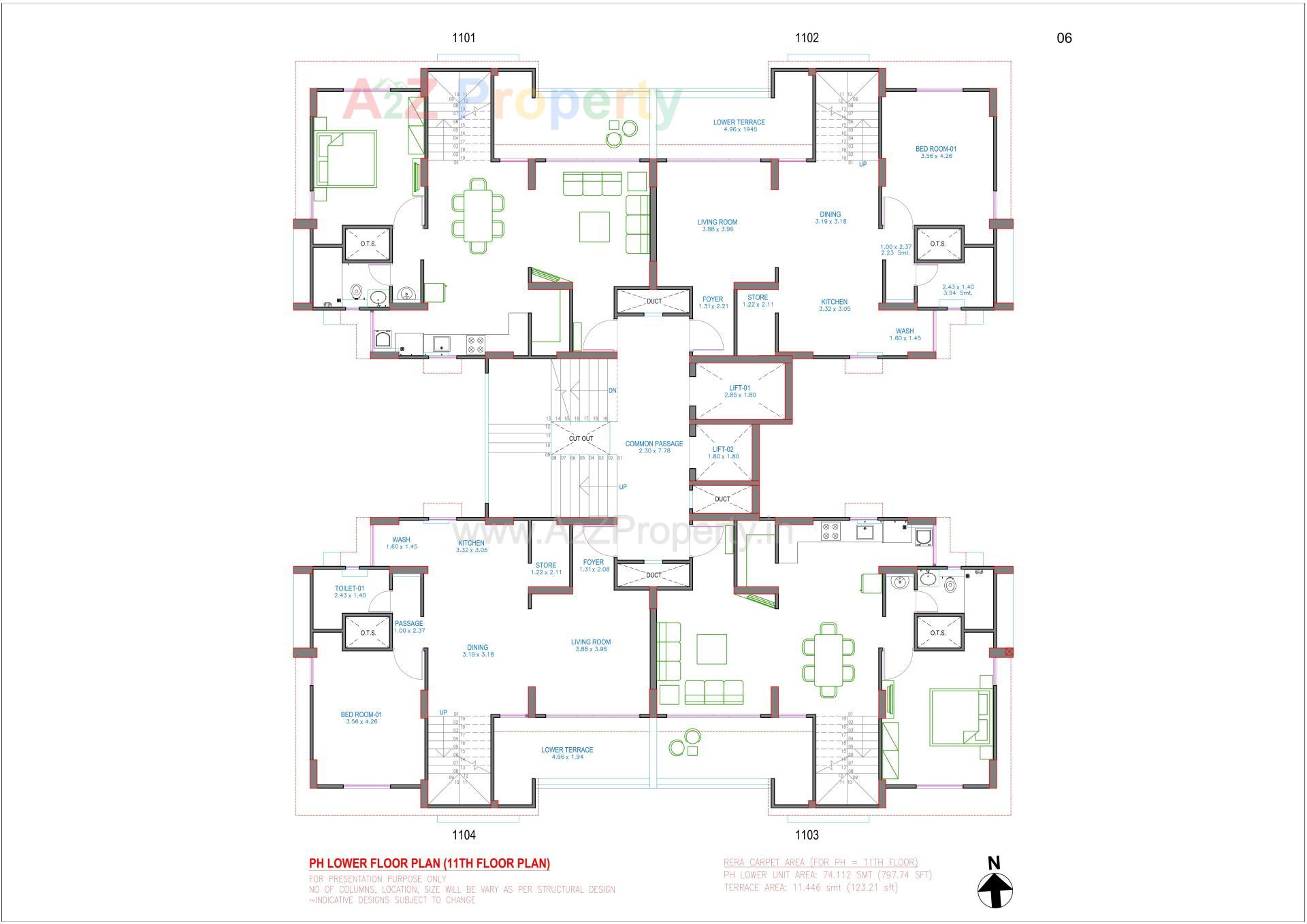 Layout of real estate project Pratham Bluets located at Gotri, Vadodara, Gujarat