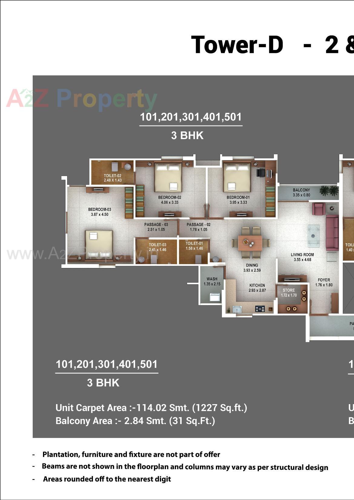 Layout of real estate project Pratham Plaza Tower located at Akota, Vadodara, Gujarat