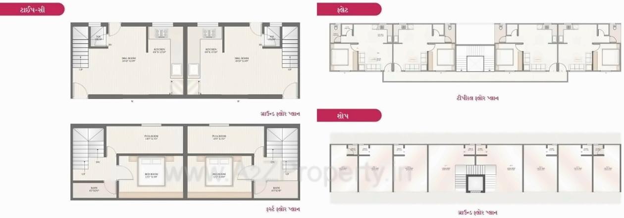 Layout of real estate project Prayosha Residency located at Karjan, Vadodara, Gujarat