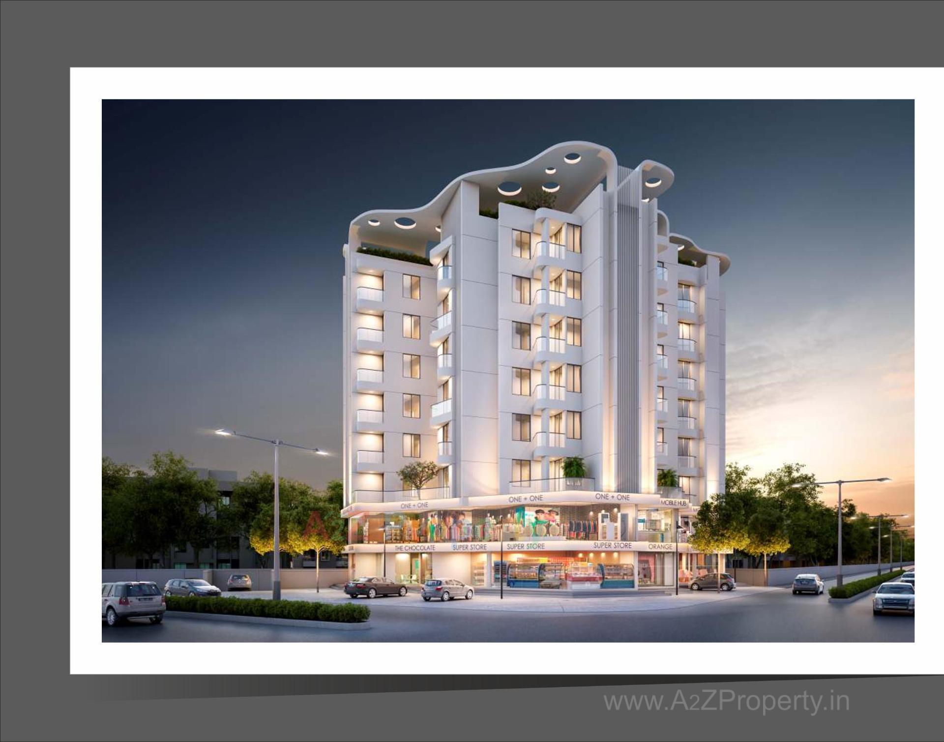 3D Elevation of real estate project Preyansh Heights located at Atladara, Vadodara, Gujarat