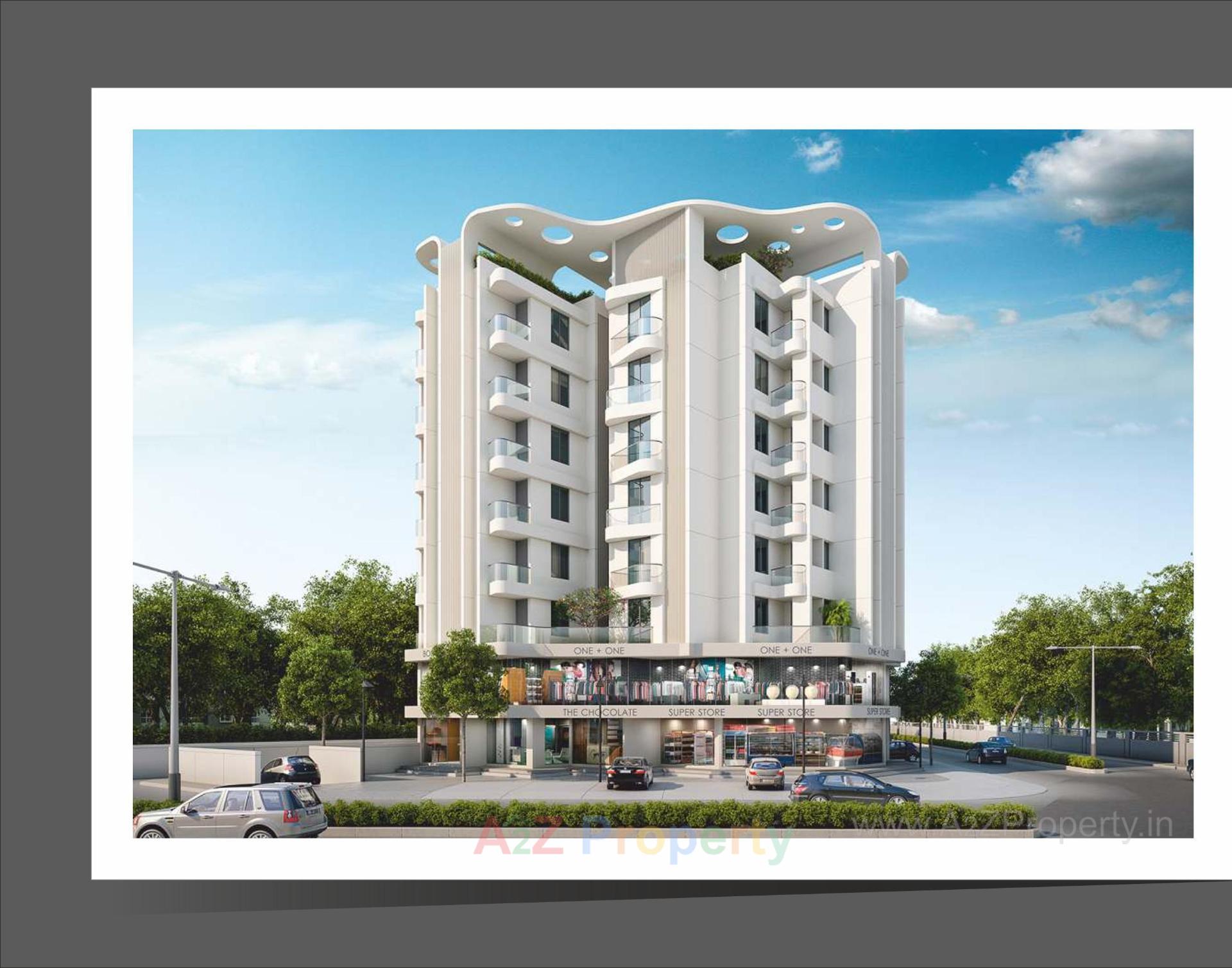3D Elevation of real estate project Preyansh Heights located at Atladara, Vadodara, Gujarat